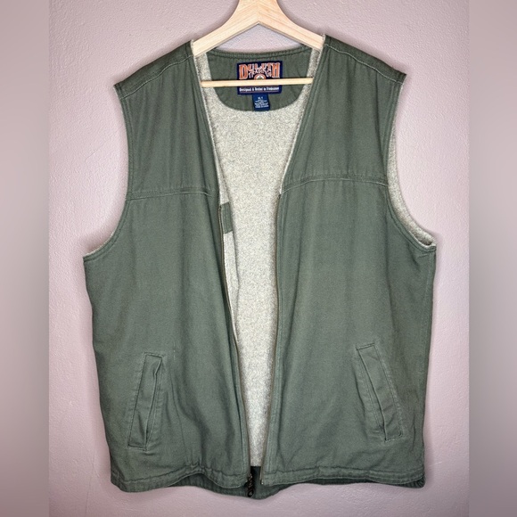 Vintage Duluth Trading Co Men's Green Zip Up Utility Vest Sherpa Lining XL Tall - Picture 16 of 16